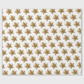 White Elegant Gold Stars Pattern New Year winter Geschenkpapier (Flach)