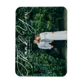 White Elegant handgeschriebenes Script-Foto Hochze Magnet (Vertikal)