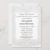 White Elegant Lace Wedding Invitation Einladung (Vorderseite)