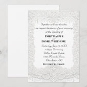 White Elegant Lace Wedding Invitation Einladung (Vorne/Hinten)