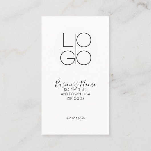 White Elegant Minimal Script Promo Discount QR Visitenkarte (Rückseite)