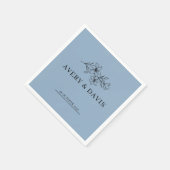 White Elegant Minimalist Botanical Serviette (Ecke)