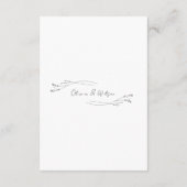 White Elegant Minimalist Botanical Wedding Details Begleitkarte (Rückseite)