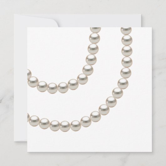 White Elegant Pearl Brautparty Einladung (Rückseite)