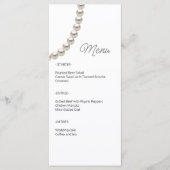 White Elegant Pearl Wedding Menu Menükarte (Vorderseite)