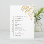 White Elegant Plant Trending Wedding  Einladung (Stehend Vorderseite)