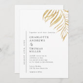 White Elegant Plant Trending Wedding  Einladung (Vorne/Hinten)