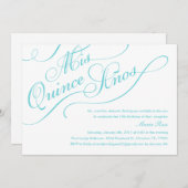 White Elegant Quinceanera Einladungen (Vorne/Hinten)