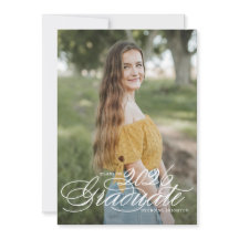 White Elegant Script Class of 2025 Abschluss