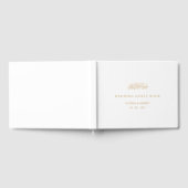 White Elegant Script Minimal Gold muslimische Hoch Gästebuch (Voll)