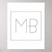 White Elegant Unique Monogrammed Poster (Vorne)