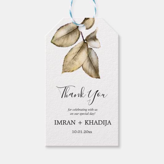 White Elegant Vielen Dank, dass Sie ein Geschenk b Geschenkanhänger (Vorderseite)