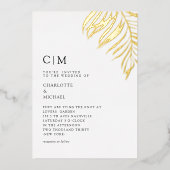 White Elegante Pflanze Trending Wedding Folieneinladung (Vorderseite)