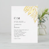 White Elegante Pflanze Trending Wedding Folieneinladung (Stehend vorne)