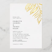 White Elegante Pflanze Trending Wedding Folieneinladung (Vorderseite)