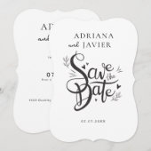 White Elegante Wedding Einladung Minimalistisch (Vorne/Hinten)