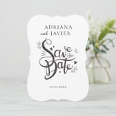 White Elegante Wedding Einladung Minimalistisch (Stehend Vorderseite)