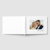 White Eleganto Modern Simple Script Foto Wedding Gästebuch (Voll)