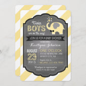 White Elephant and Stripe Baby Dusche Einladung (Vorne/Hinten)