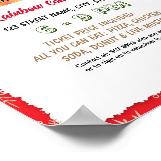 White Elephant Auction Night Template Poster (Ecke)