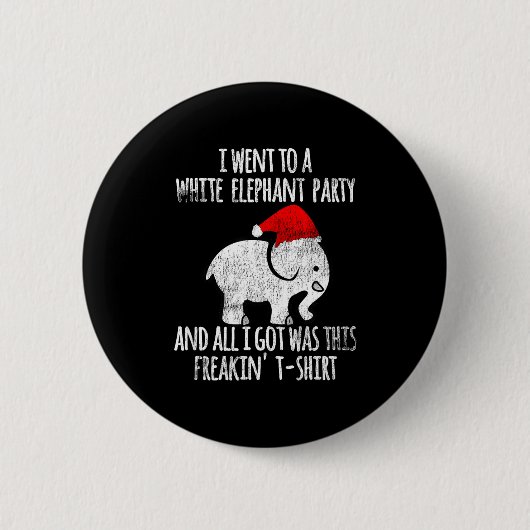 White Elephant Christmas Fun Gift Exchange Contest Button (Vorderseite)
