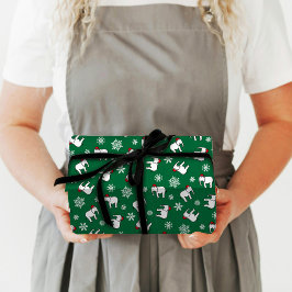 White Elephant Christmas (Grünes Papier) Geschenkpapier