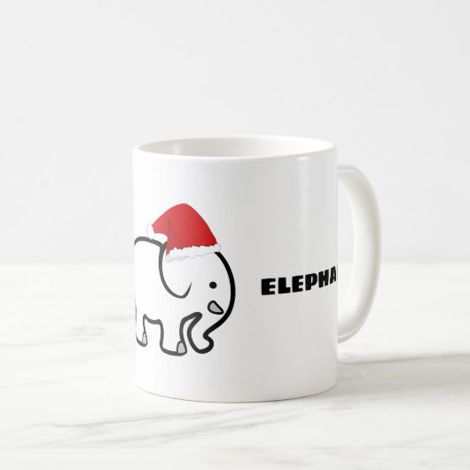 White Elephant Design Coffee Mug Kaffeetasse (VorderseiteRechts)