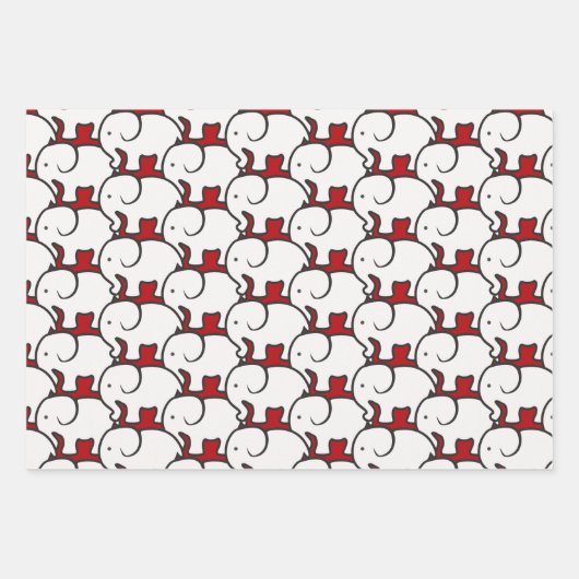 White Elephant Design Wrapping Paper Geschenkpapier Set (Vorderseite 2)