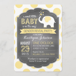 White Elephant Dots Gender Reveal Baby Shower Einladung