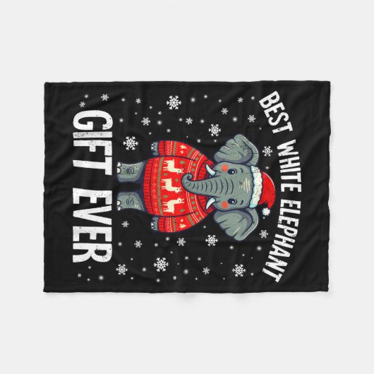 White Elephant Ever Christmas Xmas Under 15 20 Fleecedecke (Vorderseite (Horizontal))
