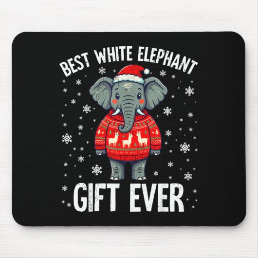 White Elephant Ever Christmas Xmas Under 15 20 Mousepad (Vorne)