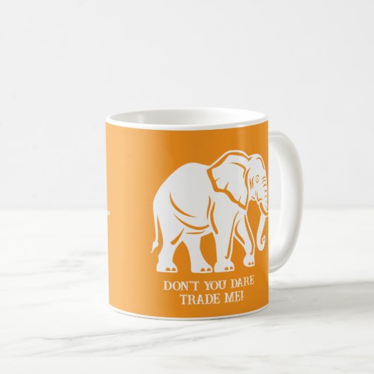 White Elephant Gag Gift Kaffeetasse (VorderseiteRechts)
