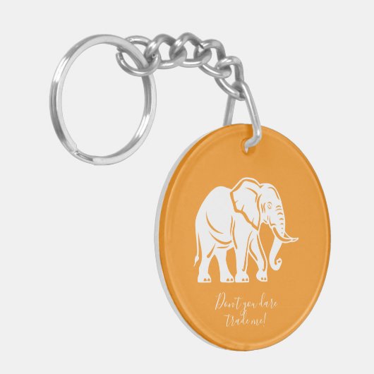 White Elephant Gag Gift Schlüsselanhänger (Vorderseite links)