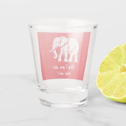 White Elephant Gag Gift Schnapsglas (Rückseite)