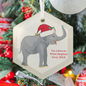 White Elephant Gastgeschenk Personalisiert Weihnac Ornament Aus Glas