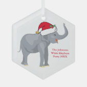 White Elephant Gastgeschenk Personalisiert Weihnac Ornament Aus Glas (Vorderseite)