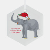 White Elephant Gastgeschenk Personalisiert Weihnac Ornament Aus Glas (Rückseite)
