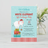 White Elephant-Geschenk-Austausch Weihnachtsfest P Einladung (Stehend Vorderseite)