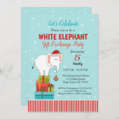 White Elephant-Geschenk-Austausch Weihnachtsfest P Einladung (Vorne/Hinten)