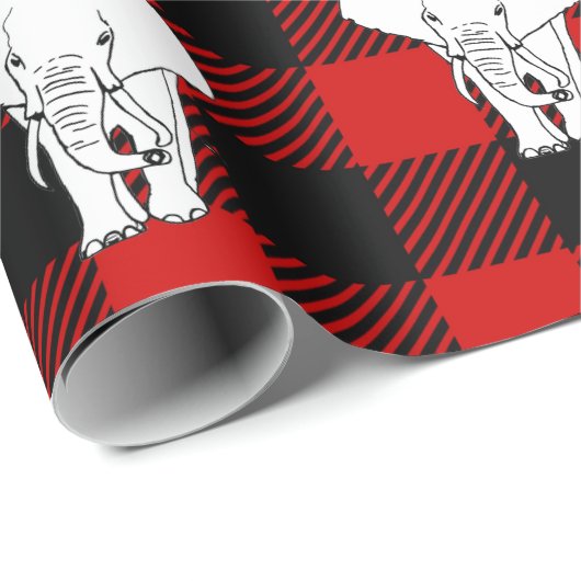 White Elephant Geschenk Exchange Buffalo Kariert Geschenkpapier (Rolleneckpunkt)