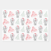 White Elephant Geschenk Exchange Hand gezeichnete Geschenkpapier Set (Vorderseite)