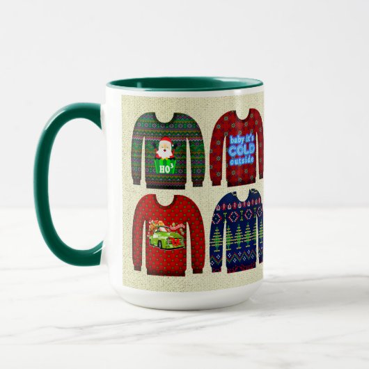 White Elephant Geschenk Ugly Weihnachtssüßchen Tasse (Links)