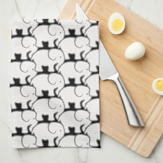 White Elephant Geschirrtuch (Viertel Falte)