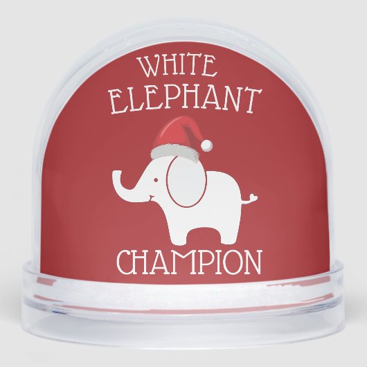 white Elephant Gift Exchange Christmas Funny Schneekugeln (Vorderseite)