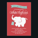 White Elephant Gift Exchange Feiertag einladen Einladung<br><div class="desc">Diese stilvollen Feierlichkeiten tragen zu einer modernen und eleganten Touch bei. Design © www.berryberrysweet.com</div>