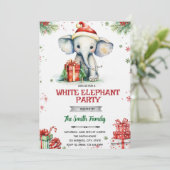 White Elephant Gift Exchange Invitation Einladung (Stehend Vorderseite)