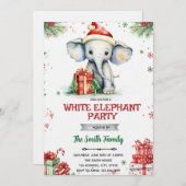 White Elephant Gift Exchange Invitation Einladung (Vorne/Hinten)
