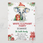 White Elephant Gift Exchange Invitation Einladung (Vorderseite)