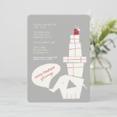 White Elephant Gift Exchange Moderne Feier Einladung (Stehend Vorderseite)