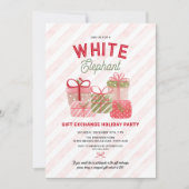 White Elephant Holiday Gift Exchange Party Einladung (Vorderseite)